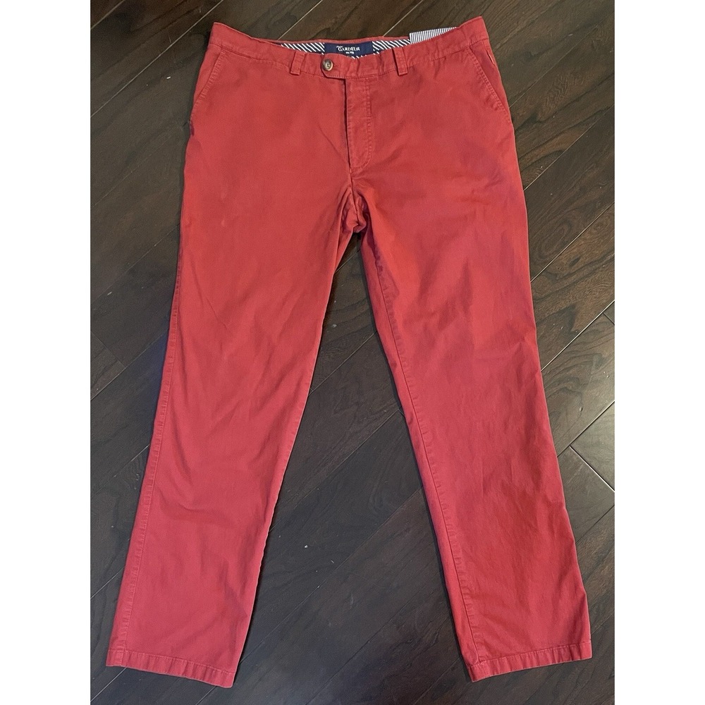 Atelier Gardeur Nils Pants Mens 56 Brick Red Regular Fit Chino Trousers 38x33.5